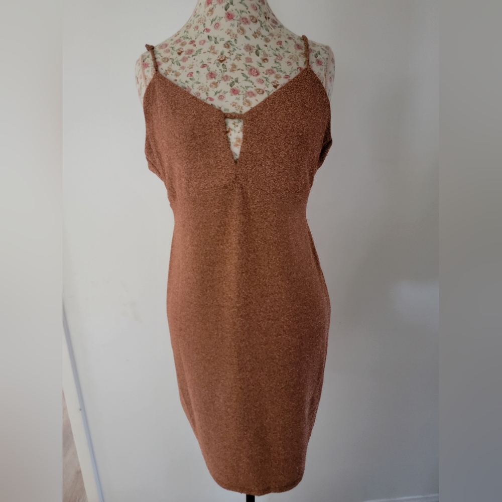 Wild Fable Brown Mini Dress ROSEGOLD SIZE XL